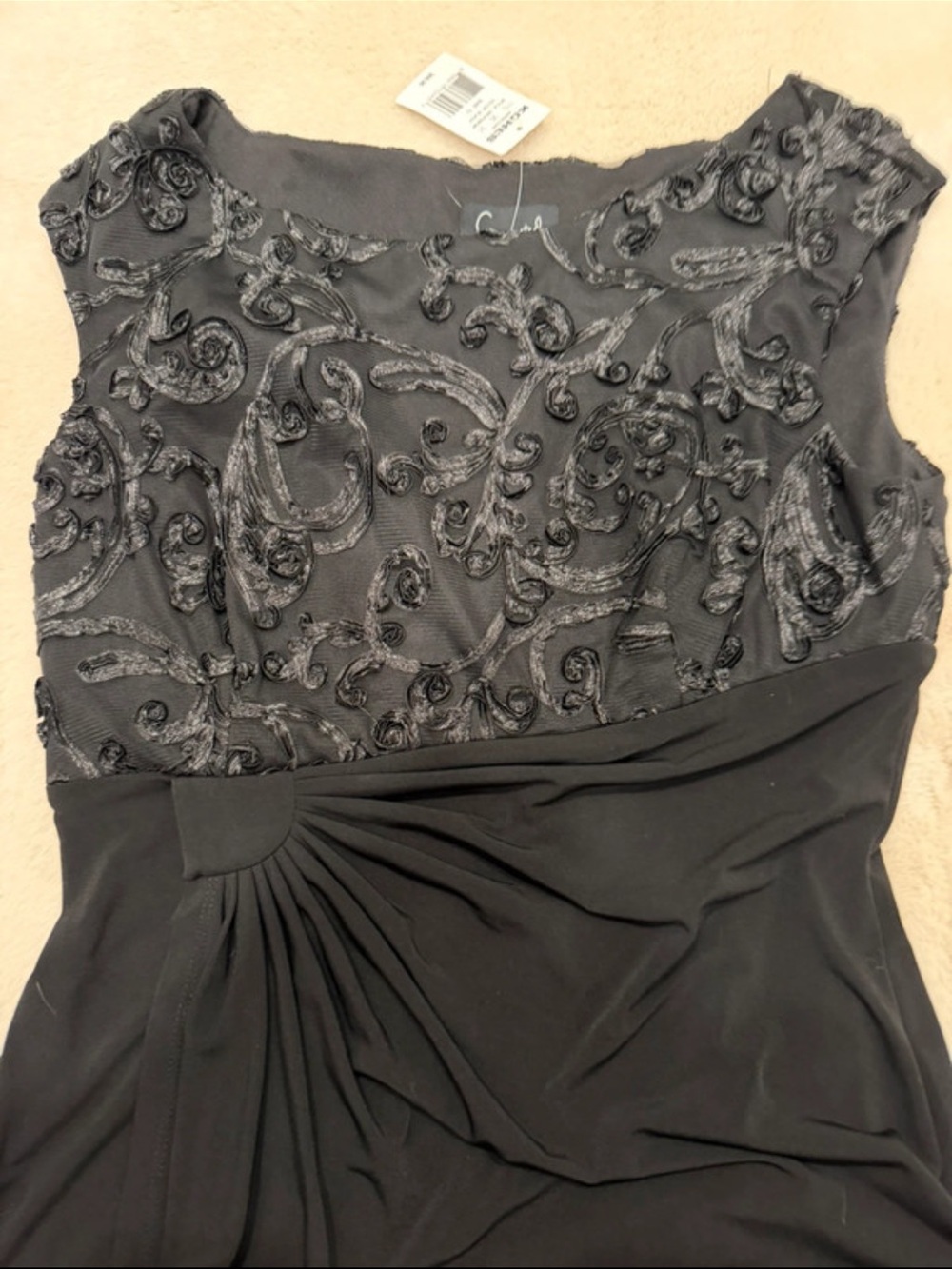 Elegant Black Embroidered Sleeveless Dress